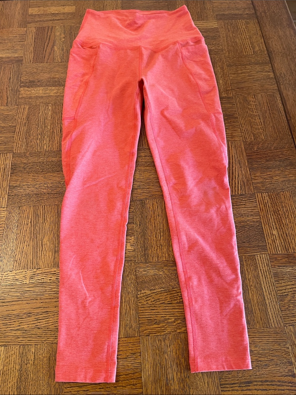Beyond Yoga Coral orange  Pink High-Rise Leggings with Side Pockets